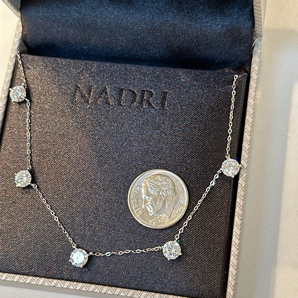 Nadri Cubic Zirconia Station Necklace - Picture 14 of 14